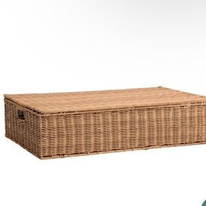 Woven Storage Basket with Lid,handles, and knobs - 6 H x 28 L x 15 W